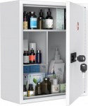 Uniclife Wall Mounted Medicine Cabinet with Combination & Key Locking First Aid Cabinet Lockable Medical Cabinet Large Capacity Medicine Organiser Wall Cabinet Storage Box, White