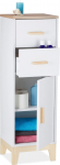 Relaxdays Bathroom Cabinet, 2 Drawers, Door Compartment, H 97.5 x W 32 x D 28 cm, Bathroom & Hallway, Slim Midi Cabinet, White