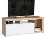 IDMarket - TV Cabinet 110 cm Malo Wood and Cabinet White