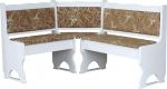 k koma Corner Bench Cushion Pine Wood White Colour with Padding Solid Wood - Light Flower (100 x 200)