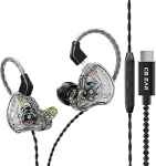 keephifi KBEAR KS1 k&otilde;rvaklapid 2022 Dual Magnectic Circuit Dynamic in Ear Monitor, 2 eemaldatavat tihvti, HiFi Bass k&otilde;rvaklapid m&uuml;raisolatsioon muusika, m&auml;ngude, spordi jaoks (koos mikrofoniga, l&auml;bipaistev)