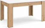 Skraut Home s&ouml;&ouml;gilaud, k&ouml;&ouml;gilaud, s&ouml;&ouml;gilaud, 140 x 90 x 76 cm, 6-le k&uuml;lalisele, majapidamislaud, kaasaegne stiil, valge ja tammepuust