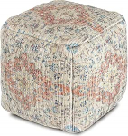 Anji Mountain Square Pouff 20 x 20 x 20 tolli Elevandiluu ja oranž