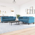 Gecheer 2-TLG. Sofagarnitur Blau Samt, Moderne Couch Polstersofa f&uuml;r Wohnzimmer Schlafzimmer Spielzimmer3209227