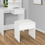 ECD Germany Dressing Table Stool, valge, 40 x 43 x 29,5 cm, Elegantne disain, k&otilde;rge istumismugavus, pehmendusega ja kunstnahast kattega puidust jakkum, kaasaegne Ottomani jakkum.
