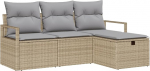 Rantry 4-teilige Garten Sofa Set mit Kissen Beige Poly Rattan Gartenlounge Model3359149