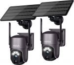 Xega kaks pakki Solar Surveillance Camera Outdoor Wireless, Super HD PTZ CCTV kaamera WLAN Surveillance Camera Home Security V&auml;rviline &ouml;&ouml;n&auml;gemine PIR isiku tuvastamine kahesuunaline heli