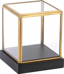 Hipiwe v&auml;ike kuldne metallist vitriinkapp musta alusega
