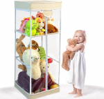 Laste m&auml;nguasjade hoiukapp pehmedele loomadele, 2-astmeline l&auml;bipaistva kattega pluusi organiseerija, Teddy Bear Box, pehmed m&auml;nguasjade hoidja lastetoa jaoks