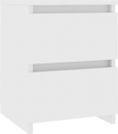 vidaXL &ouml;&ouml;kapp 30 x 30 x 40 cm, valge, puukomposiit, 2 siledalt jooksva sahtliga, voodikapp, telefonipult, v&auml;ike k&uuml;ljelaud, kompaktne voodikapp