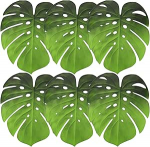 HAKIDZEL 6 St&uuml;ck Monstera Tischsets aus Robustem Eva rutschfeste Hitzeisolierende Platzsets f&uuml;r K&uuml;che und Tischdekoration Gr&uuml;n