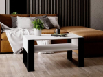 MRBLS kohvilaud - moodne rustikaalne disain - elutoa laud K&otilde;rvallaud kohvilaud diivanilaud teelaud puidust (matt valge - must matt) - 92 x 45 x 53,6 cm (B x K x S)