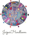 JaipurHandloom India tikitud Patchwork &uuml;mmargune p&otilde;randapadi katte padjad, India elutoa pouf dekoratiivsed pouffe, India etniline &uuml;mmargune pouffe 43 cm v&otilde;i 17 tolli
