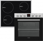 Telefunken sisseehitatud pliidikomplekt, elektripliidi kombinatsioon, induktsioonpliidiga (4 tsooni), ahju &uuml;lemise alumise kuumuse ja konvektsiooniga, teleskoopiline pikendus, 78 liitrit, 60 cm, pliidikomplekt B-HS-75-I-I