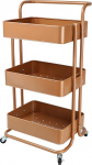 Echtwerk Mobile Serving Trolley for Kitchen/Bathroom/Office with 3 Levels, Kitchen Trolley, Kitchen Trolley, Tool Trolley, Craft Trolley, Utility Trolley with Push Handle, Copper Edition, 43 x 32 x 86