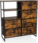 hjh LIVING RAGALA 6 sahtliga kapp, 2 avatud sahtlit, 84 x 30 x 92 cm, riiulis&uuml;steem, k&uuml;ljepink elutuppa, magamistuppa, esikusse, suitsutatud tammepuust.