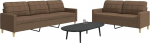 Homgoday Braunes 2+3-Sitzer-Sofa Set mit Metallrahmen & Polsterung - 100% pol&uuml;ester Model3278322