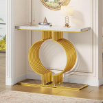 Soweiz kaasaegne k&otilde;rgl&auml;ikega kohvilaud, v&auml;ike k&uuml;ljelaud elutuppa, konsoollaud, kuldne alus, mida saab paigaldada kahel viisil, 100 x 30 x 80 cm (valge + kuldne)