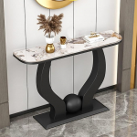 Moderner, dekorativer Konsolentisch in Schwarz f&uuml;r den Flur, Eingangstisch f&uuml;r Wohnzimmer und Foyer - Stilvolles 150 cm/59 Zoll gro&szlig;es Design, perfekt f&uuml;r die Inneneinrichtung und Organisati