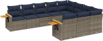 Garten-Sofagarnitur Set Grau PE-Rattan Ecksofa & Mittelsofa mit Armlehnen - Outdoor Sitzm&ouml;bel f&uuml;r Terrasse und Innenhof Model3227181