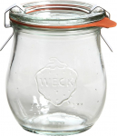 Weck Tulip Glass 220 ml Set of 12: Jar Lid, Sealing Ring Preserving Clips, Glass, Transparent, 12 x 220 ml