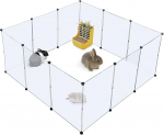 BRIAN & DANY Rabbit Playpen for Small Animals Puppy Playpen 12 Panels 70 x 50 cm