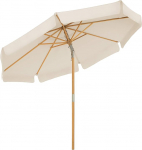 SONGMICS p&auml;ikesevarju 270 cm, kaheksanurkne aiavarju, p&auml;ikesekaitse, puidust vihmavarju post ja vihmavarju ribid, painutatavad, ilma alusega, v&auml;ljas, r&otilde;dul, terrassil, beež GPU270M01