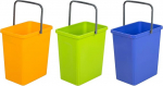 BranQ - Home essential Universal Set of 3 Waste Separation Baskets with Practical Handle Made of High-Quality BPA Material, Yellow/Green/Blue, 17.5 x 26 x 29 cm (L x W x H), 5901098049603