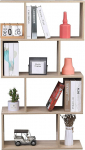 Etnicart Bookcase, Oak Colour, Office, Modern, Double-Sided, 70 x 23.5 x 127.5 cm, Self-Supporting, Cube, Design Entrance Living Room Bookcase, Children's Wooden Office Shelf, DVD Cabinet