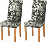 JUMBEAR Abstract Art Skull Chair Covers Stretch Removable Washable Dust Resistant Kitchen Chair Cover Decorative Seat Protector Set of 4