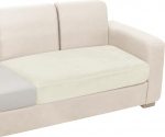NAISI Velvet Couch Cushion Covers Stretchy Two Seater Cover or 2 Seater Sofa Cover Soft Custom Couch Covers for Sectional Sofa (1 Piece for 2 Seater Cushion or Loveseat, Cream)