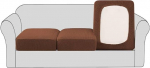 H.VERSAILTEX Custom Seat Cushion Covers, High Stretch Sofa Slipcovers, Couch Cushion Covers, Sofa Covers with Jacquard Texture Twill Fabric (3 PCS, for 3 Cushion Sofas, Caramel)