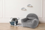 Traumnacht Ella Children's Chair with Removable Cover Made of High-Quality Corduroy Fabric, Washable, 60 x 50 x 55 cm, Grey, Produced According to German Quality Standard
