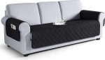 VANSOFY Couch Cover, Waterproof Sofa Covers for 3 Pillows, Couch, Washable Slipcover, Furniture Protector, Non-Slip Couch Cover for Dogs, Pets (Sofa, Black)