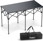 Anbte telkimislaud Grill-laud 122 x 60 x 74 cm (L x S x K) &Uuml;lisuur alumiiniumist rull-laud X-raami disainiga kokkupandav laud 6 kuni 8 inimesele kandev&otilde;ime kuni 120 kg koos kandekotiga aiarannale.