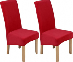 Colorxy Spandex kangast Stretch s&ouml;&ouml;gitool Slipcovers Home Decor Set of 4, Velvet, punane, 2-Large US
