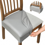 NILUOH veekindlad istmekatted s&ouml;&ouml;gitoa toolidele, komplekt 6, PU nahast tooli istmekatted, s&ouml;&ouml;gitooli kate, eemaldatav pestav toolikate, ei ole seljakatted (PU hall)