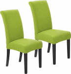 Howhic toolikatted s&ouml;&ouml;gitoa jaoks, Stretch s&ouml;&ouml;gitool Slipcovers, tekstuurne Jacquard k&ouml;&ouml;gitool Slipcovers, klassikaline kaunistus kodu ja bankett, Apple Green, 2 komplekti