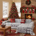 Boho Chenille Sectional Diivan Cover Tekk Sectional Diivan L-kujuline diivan 2 t&uuml;kki Diivan Cover Tekk Sectional Diivan L-kujuline diivan Triangle Plaid Chic Geomeetriline diivan Slipcover