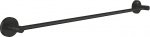 GROHE Start 411782430 Hand Towel Holder without Drilling (for Large Towels, 65 cm Wide, for Gluing or Drilling, Includes Dowels and Screws, No Glue, Concealed Fixing), Square, Black