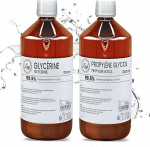 Leyf 1000 ml gl&uuml;tserool E422 + 1000 ml prop&uuml;leengl&uuml;kool E1520, t&auml;iuslik DIY, farmatseutiline puhtus, toiduaineklass, tooraine VG + PG, puhas, vegan, Ph. Eur/USP