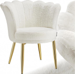 tectake&reg; Cuddly Chair, moodne tugitool, Shell Chair, elutoa toolid, s&ouml;&ouml;gitoa toolid, k&ouml;&ouml;gitool, kokteilitool, magamistuba, elutuba, s&ouml;&ouml;gitoa toolid - Faux Fur, kreemikas/kuldne