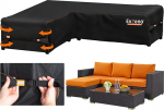 Enzeno aiam&ouml;&ouml;bli kate L kuju veekindel 420D Raske Oxfordi kangast Outdoor Rattan Corner Diivan Cover veekindla lindiga (222 x 286 x 87cm)