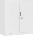 MMT Furniture Designs Ltd V&auml;ike teraskapp - 2 ust, 2 riiulit, lukustatav arhiivikapp - metallist hoiukapp koju, kontorisse, dokumentidele, failidele, k&ouml;&ouml;ki, panipaika ja garaaži - valge