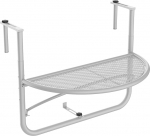 Outsunny R&otilde;du ripplaud Aia laud reguleeritava k&otilde;rgusega poolringikujuline l&auml;bim&otilde;&otilde;t 30 cm Patio Metall valge L 60 x L 45 x K 50 cm