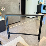 Sofatisch mit Eisengestell, Schmale bewegliche Konsole f&uuml;r kleine R&auml;ume, Eingangstisch f&uuml;r Flur, Wohnzimmer, Schlafzimmer