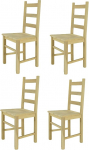 t m c s Tommychairs - 4 Rustica tooli komplekt k&ouml;&ouml;ki ja s&ouml;&ouml;gituppa, vastupidav struktuur poleeritud p&ouml;&ouml;gipuidust, t&ouml;&ouml;tlemata ja 100% naturaalne, iste poleeritud puidust.