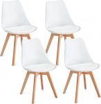 IDIMEX Abby s&ouml;&ouml;gitoa toolid, k&ouml;&ouml;gitoolid, polsterdatud toolid, plastikust, retro disain, 4 tooli, komplekt, valge v&auml;rviga