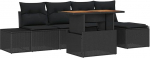 6-teiliges Garten Diivan Set mit Kissen Schwarz Poly Rattan Gartenlounge Model3358690