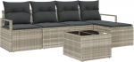Model3355021 6-osaline aia diivan komplekt koos pehmendusega Grey Poly Rattan Garden Lounge